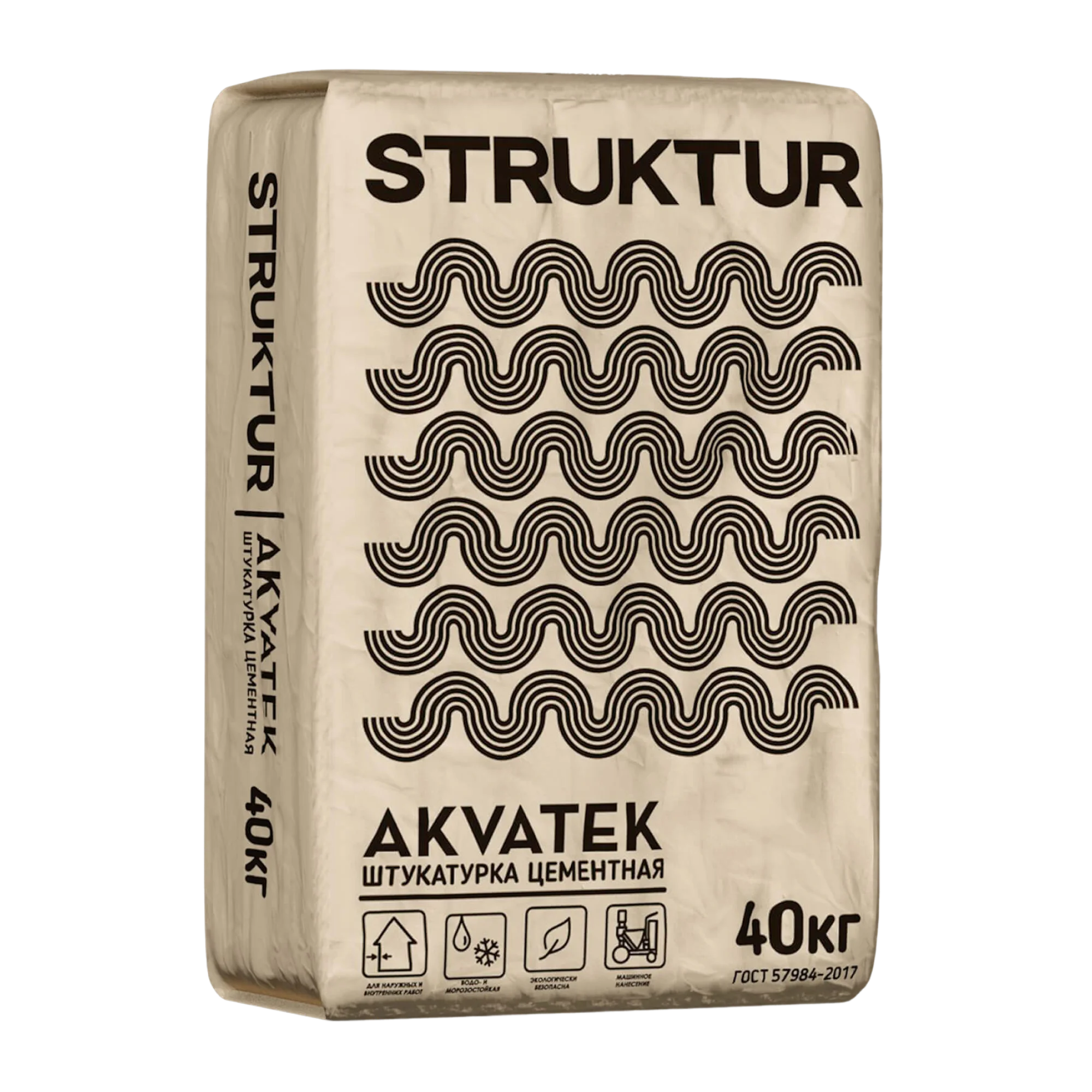 STRUKTUR Штукатурка цементная AKVATEK, 40 кг