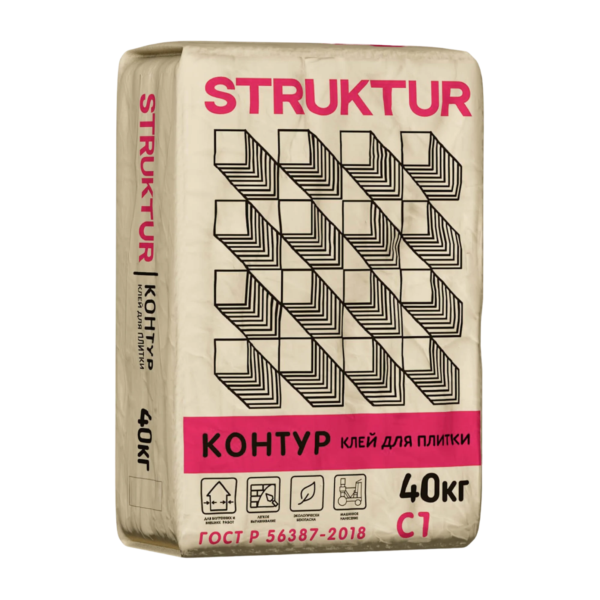 STRUKTUR Клей плиточный КОНТУР, 40 кг C1